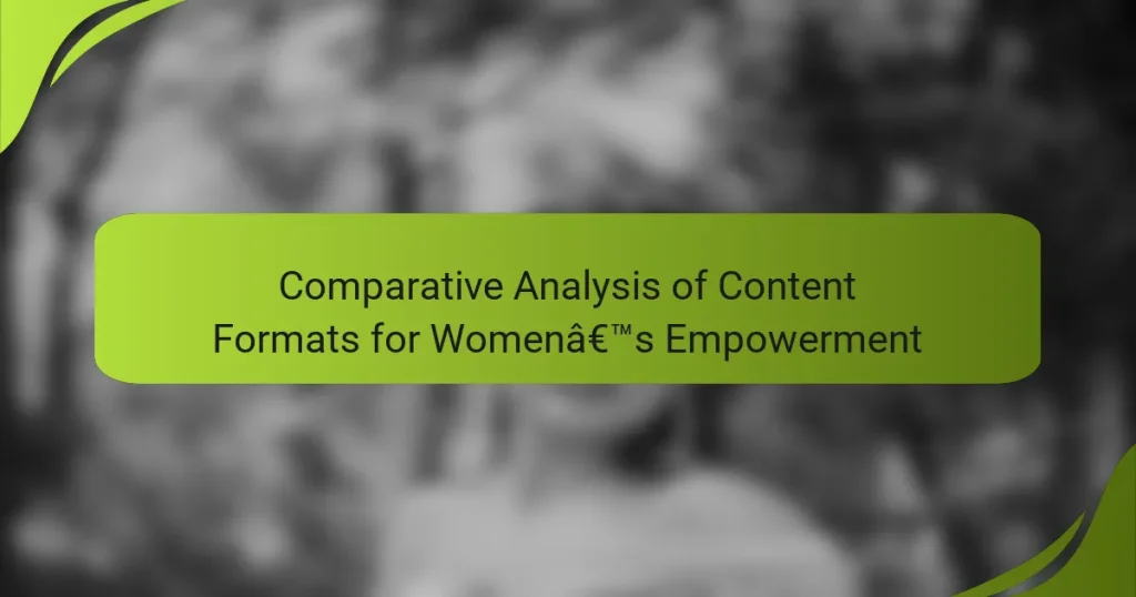 Comparative Analysis of Content Formats for Women’s Empowerment