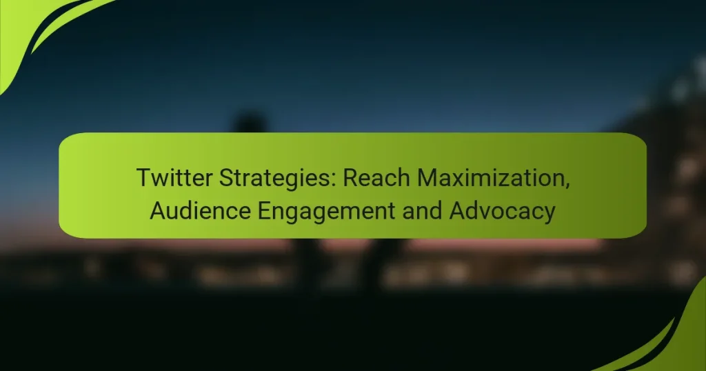 Twitter Strategies: Reach Maximization, Audience Engagement and Advocacy