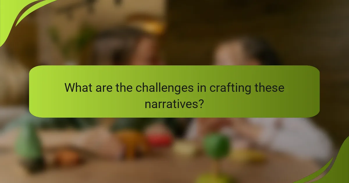 What are the challenges in crafting these narratives?