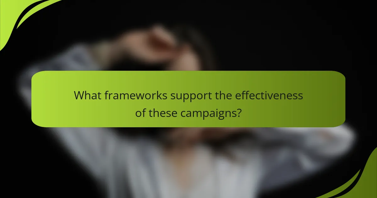 What frameworks support the effectiveness of these campaigns?