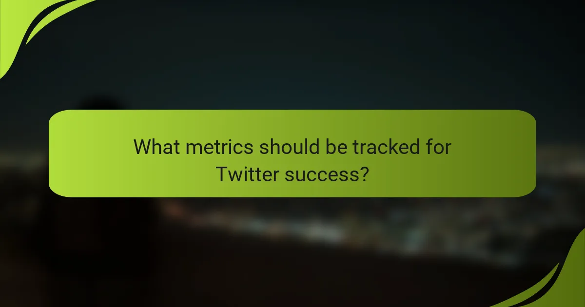 What metrics should be tracked for Twitter success?