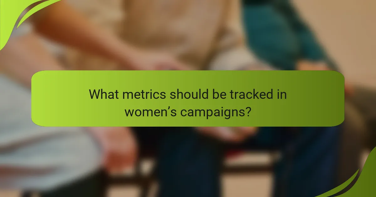 What metrics should be tracked in women’s campaigns?